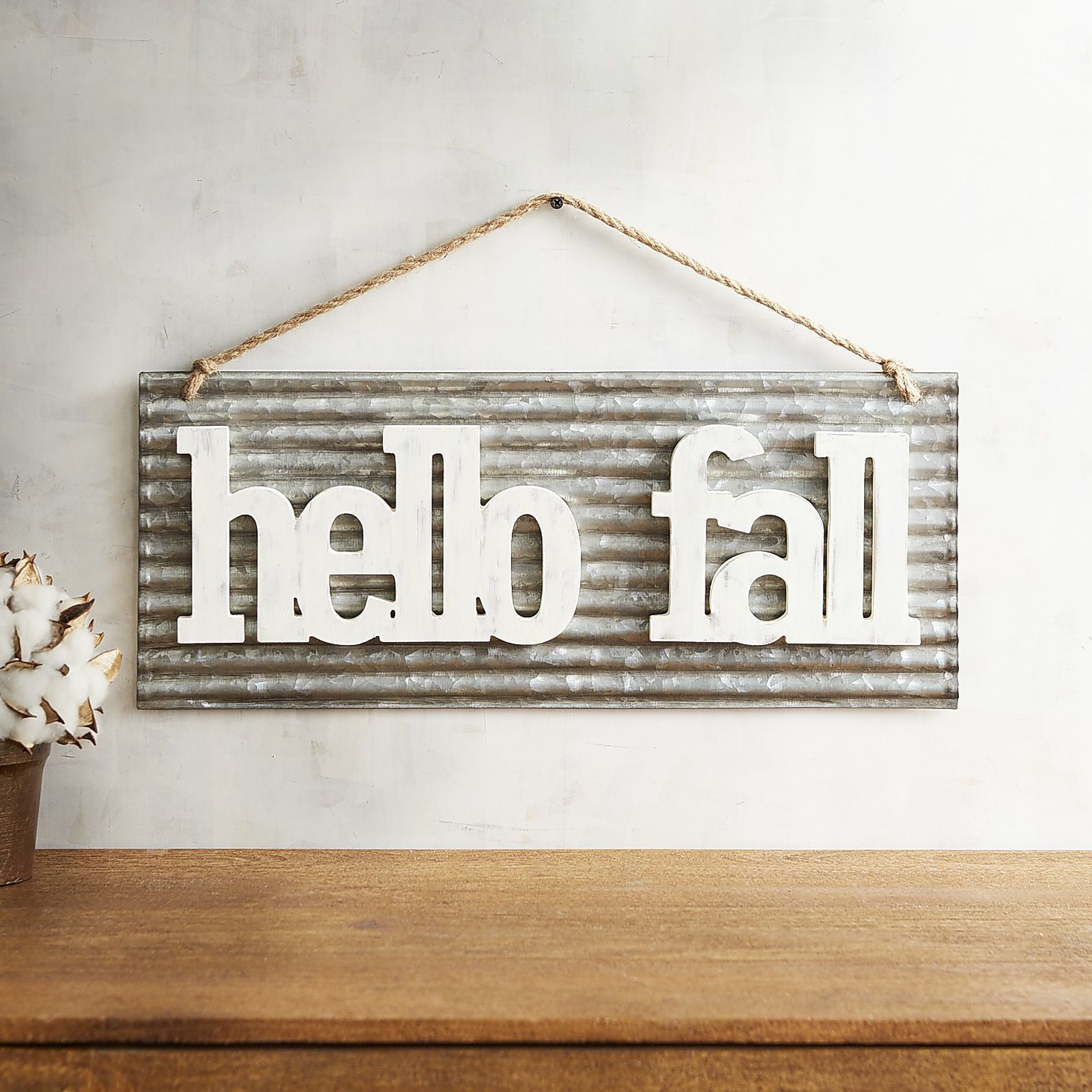 Neutral Fall Decor Hello Fall Sign Pier 1