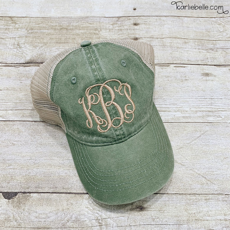 Monogrammed Hat on Brother PE800