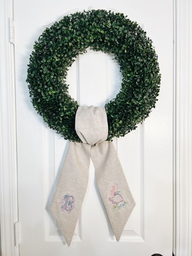 Sip & Stitch no. 83- Embroidered Wreath Sash on Brother PE800