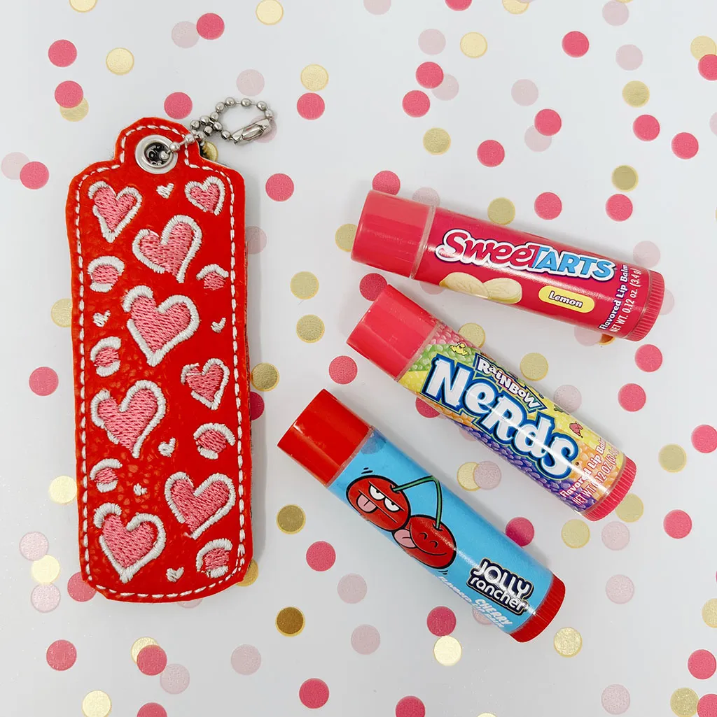 machine embroidery lip balm holder