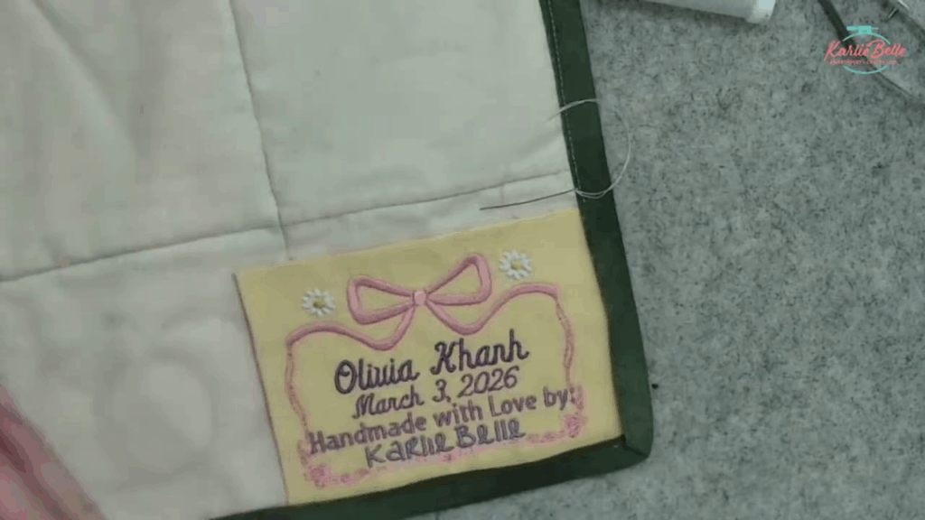 machine embroidered quilt labels