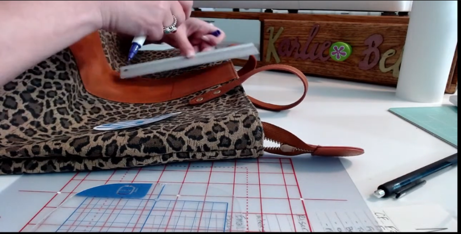 Monogram a Tote Bag Prepare the Stabilizer and Mark the Design Center
